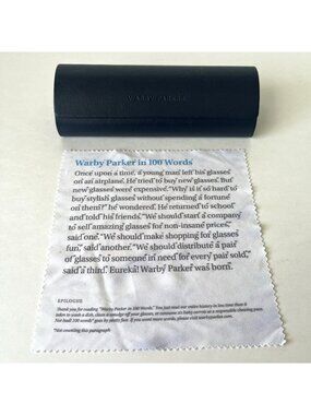 Warby Parker Eyeglass Case Navy Blue Eyeglasses Hard Case Replacement and Cloth